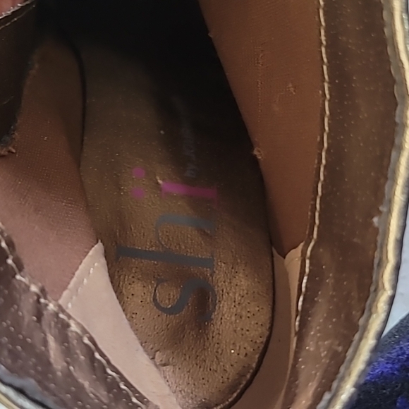 Shi By Journeys Women's Gold Glitter Ankle Boots Size 7.5 - Picture 7 of 8